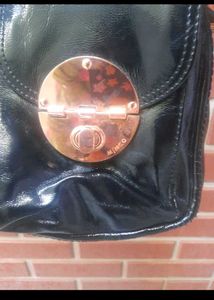 Mimco Black Leather Shoulder Bag