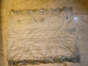 Sliver Elegant Embroidered Fabric Dupatta