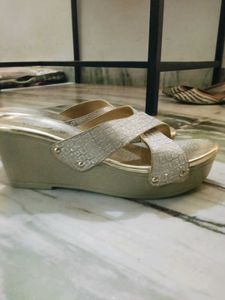Shinny Golden Party Wear Heels