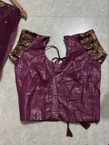 Embroidered saree with blouse and peti coat
