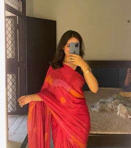 Pink Tie-Dye Saree