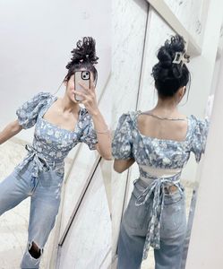 Floral Tie-Up Crop Top