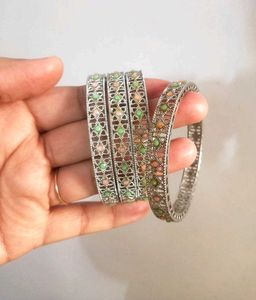 Tarnish Free silver plated Bangles set of 4