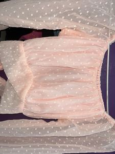 Baby Pink Crop Top With Back Tie-knot