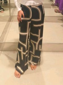 Patterned Wide Leg Pants