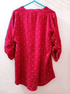 Red Printed Top