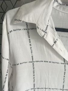 Trendy Paris Print Button-Down