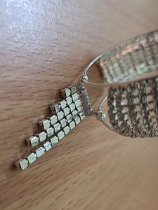 Silver Metal Zircon Bangle