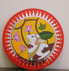 Pichwai Lotus With Mirror Artwork