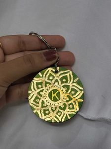 Monogrammed Mandala Keychain