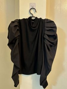 Black Puff Sleeve Top