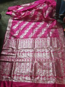 Pink Banarasi Silk Saree