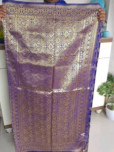 Blue &amp; Gold Benarasi Silk Saree
