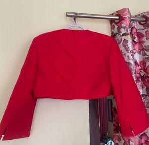 Cute Red Crop Blazer