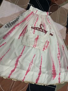 Pink Tie-Dye Lehenga Choli Set