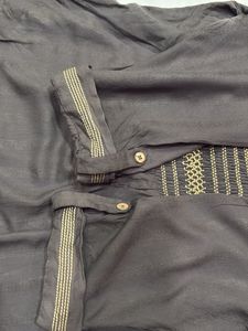 Brown Embroidered Kurta