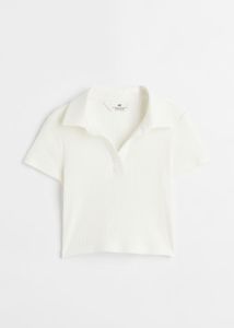 H&amp;M Ribbed Collar Crop Top