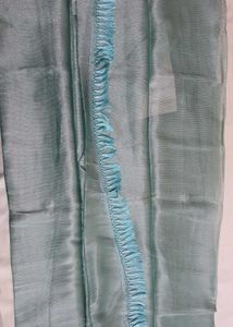 Sea Green Plain Jimmychoo Saree With Hip belt