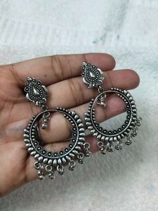 Ethnic Silver Earrings | Oxidized earring