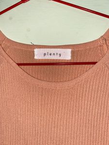 Peach Knit Midi Dress