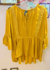 Mustard Bell Sleeve Top