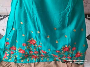 Embroidery Work Frock Sea green Size-XL