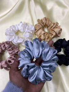 Combo Of 5 Satin Scrunchies regular Size