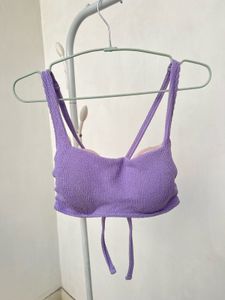 Purple Textured Bikini Top