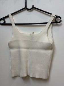 White Lace-Up Crop Top