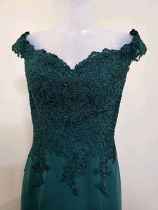 Bottle Green Long Gown