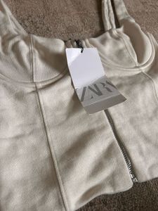 Zara Cream Denim Corset Top