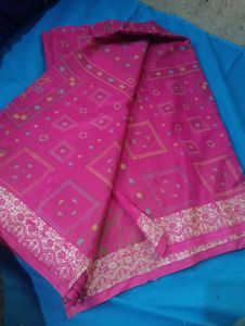 Pink Patterned Ethnic Saree