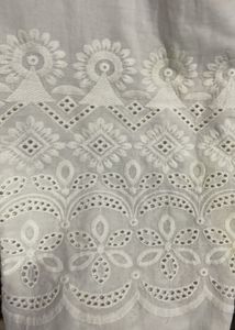 White Embroidered Pants