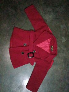 Burgundy Belted Coat