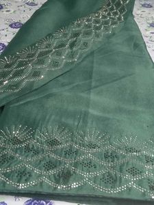 Green Embellished Saree