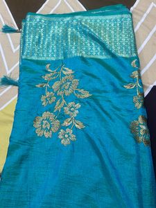 Sea Green Color Silk Saree