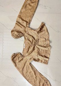 Gold Long Sleeve Crop Top