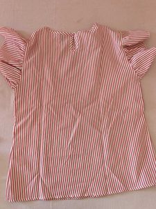 Striped Ruffle Sleeve Top