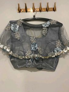 Grey Layered Lehanga With Blouse