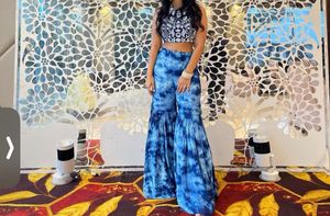 ✨ Blue Tie-Dye Palazzo Set – Elegant & Trendy ✨