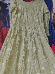 Green Printed Casual Dress