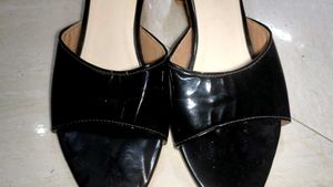 Black Heeled Mules - Size [Your Siz