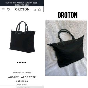 Oroton Black Big Tote Bag
