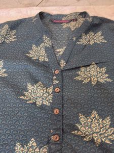 A Line Kurta- Green (Pocket Facility)