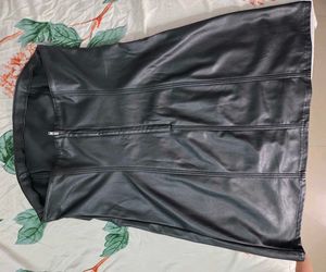 Black Faux Leather Dress