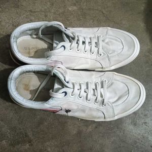 US Polo Assn. White Canvas Sneakers