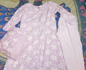 Vintage Floral Button-Down Kurta Set