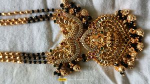 Lakshmi Locket Black Beads