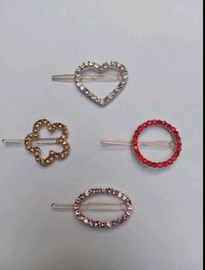 Korean Fancy Bling Hair Clips Set 4