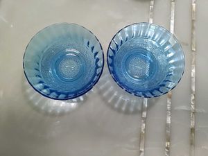 Blue Glass Bowls (Set of 2)